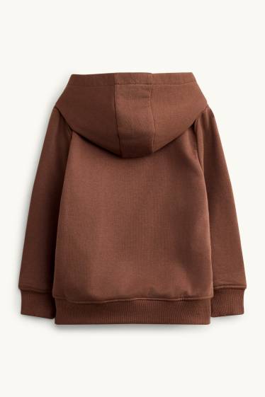 Enfants garçons - Halloween - tête-de-mort - sweat à capuche - effet brillant - marron