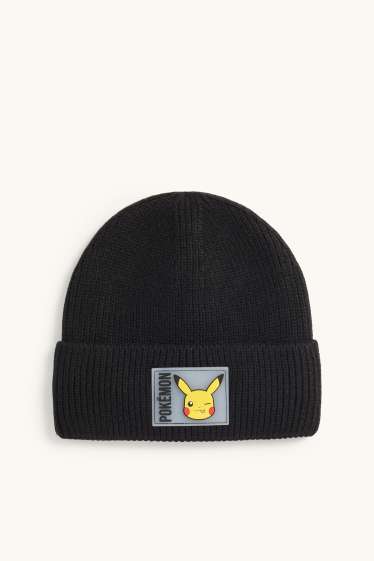 Children Boys - Pokémon - Pikachu - hat - ribbed - black