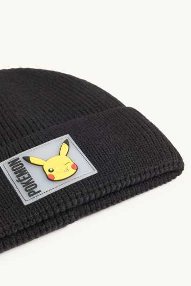 Children Boys - Pokémon - Pikachu - hat - ribbed - black