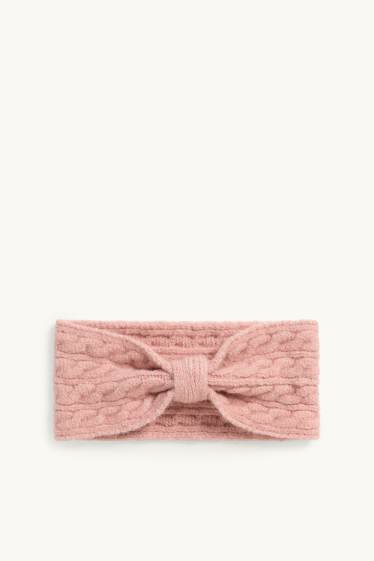 Enfants filles - Bandeau cheveux - motif tressé - rose