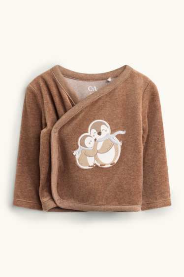 Unisex - Pingüí - conjunt per a nounat - 2 peces - marró / blanc trencat