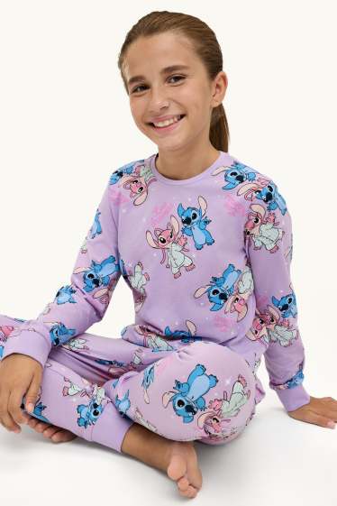 Enfants filles - Lot de 2 - Lilo & Stitch - pyjamas - 4 pièces - violet