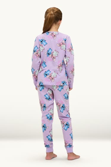 Enfants filles - Lot de 2 - Lilo & Stitch - pyjamas - 4 pièces - violet