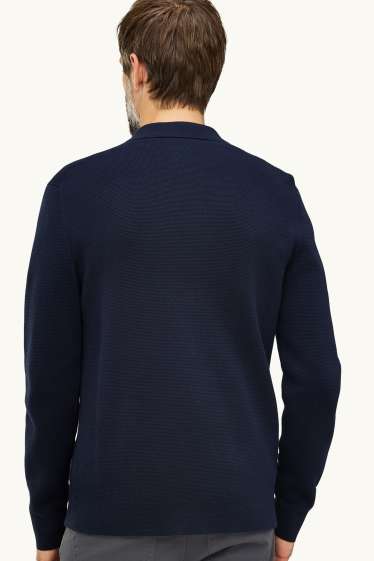 Herren - Strickjacke - strukturiert - dunkelblau