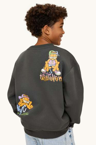 Enfants garçons - Garfield - sweat - gris foncé