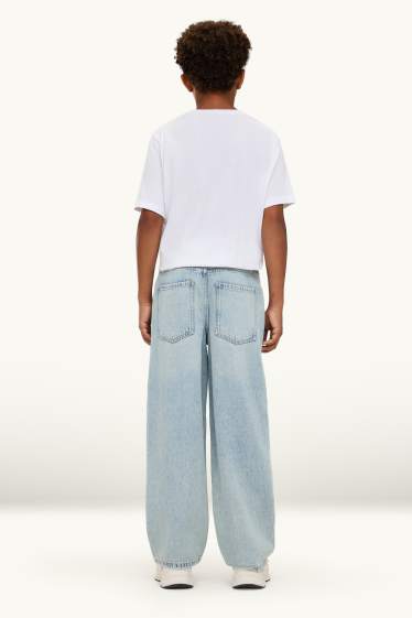Copii - Băieți - Graffiti - baggy jeans - denim-albastru deschis