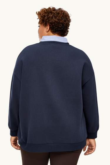 Femmes - Sweat Oversize avec nœud - bleu foncé