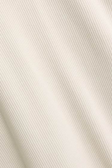 Hommes - T-shirt - relaxed fit - finition côtelée - blanc crème