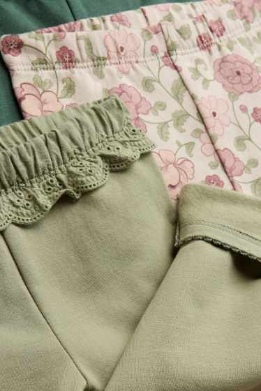 Bébés filles - Lot de 3 - leggings chauds pour bébé - vert