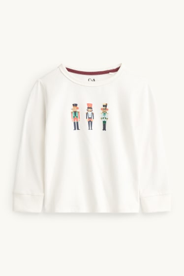 Děti - chlapci - Mini Me - louskáčci - dětské vánoční pyžamo - 2dílné - bordeaux/bílá