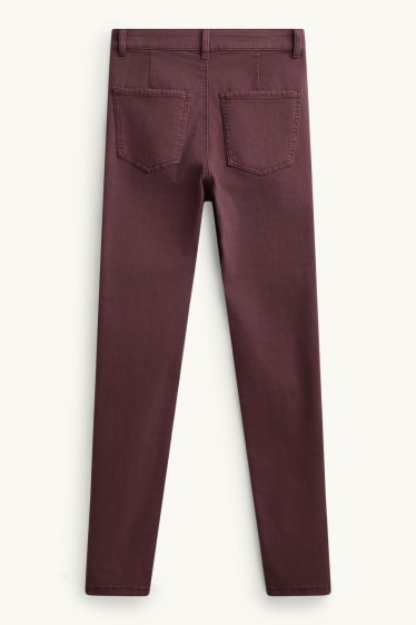 Damen - Jegging Jeans - High Waist - bordeaux