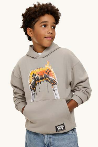 Enfants garçons - Manette de jeux vidéo - sweat à capuche - kaki