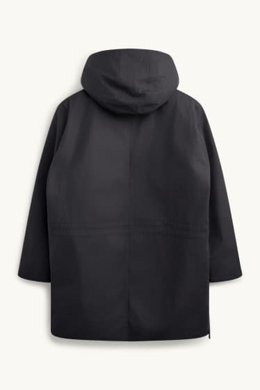 Pánské - Parka s kapucí - s výplní - vodotěsná - černá
