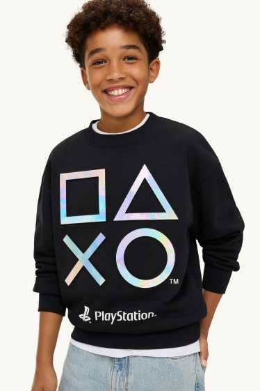 Copii - Băieți - Playstatioon - bluză de molton - aspect lucios - negru