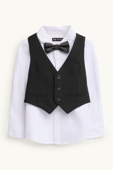 Nen - Conjunt - camisa, armilla i corbata de llacet - 3 peces - festiu - blanc/negre