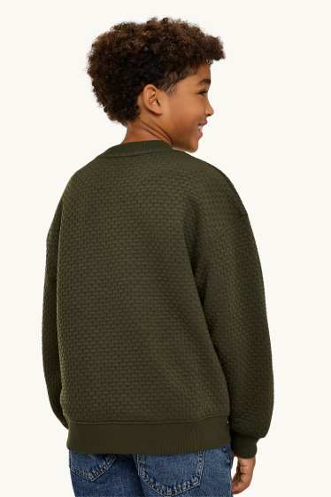Children Boys - Sweatshirt - patterned - textured - dark green