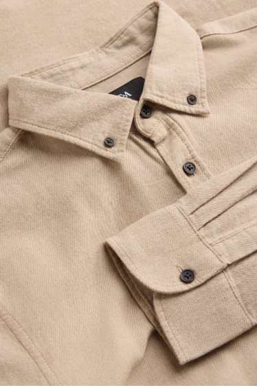 Pánské - Košile - regular fit - button-down - béžová