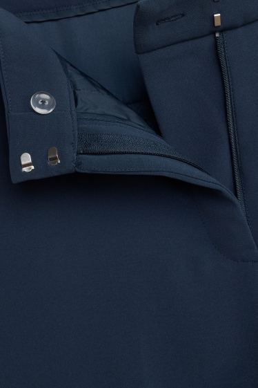 Femei - Pantaloni office - talie înaltă - wide leg - albastru închis