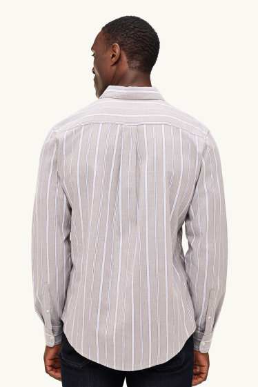 Herren - Hemd - Regular Fit - Kent - gestreift - beige / blau