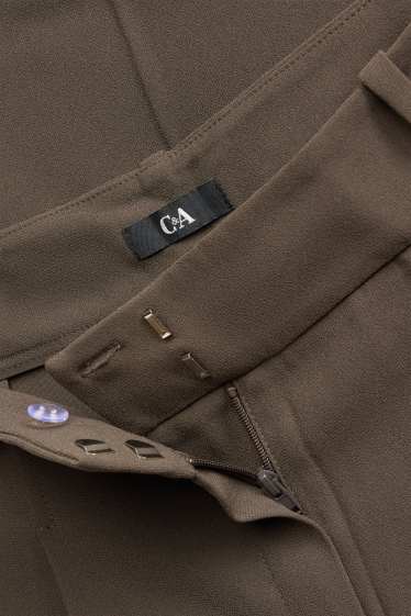 Women - Business trousers - high waist - wide leg - light brown
