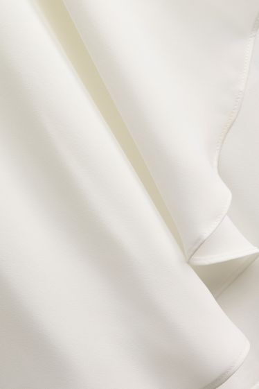 Femmes - Chemisier en satin - blanc crème