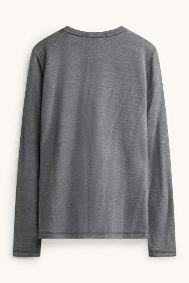 Damen - Langarmshirt - Regular Fit - grau-melange
