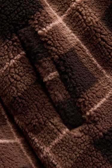 Femmes - Veste en polaire - à carreaux - marron / marron