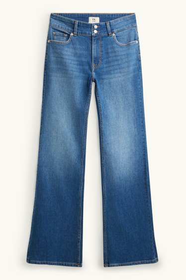 Women - Flared jeans - mid-rise waist - LYCRA ® - blue denim