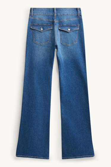 Women - Flared jeans - mid-rise waist - LYCRA ® - blue denim