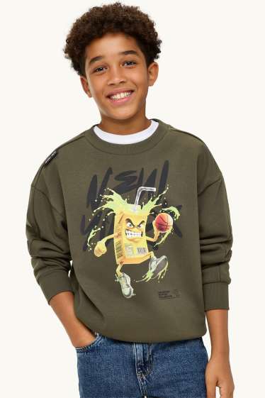 Kinderen: jongens - Juicebox en basketball - sweatshirt - donkergroen