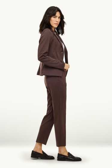 Damen - Business-Hose - High Waist - Regular Fit - braun