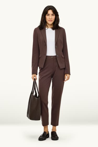 Damen - Business-Hose - High Waist - Regular Fit - braun