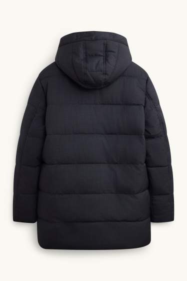 Uomo - Cappotto trapuntato - imbottito - idrorepellente - grigio scuro