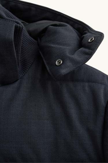 Uomo - Cappotto trapuntato - imbottito - idrorepellente - grigio scuro