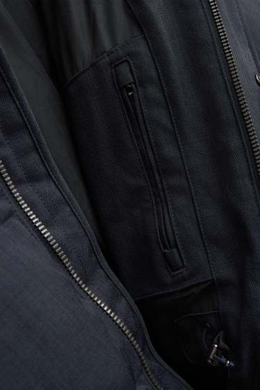 Uomo - Cappotto trapuntato - imbottito - idrorepellente - grigio scuro
