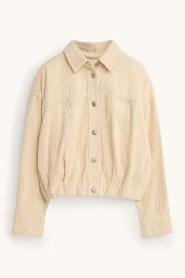 Dames - Blouse van corduroy - crèmekleurig