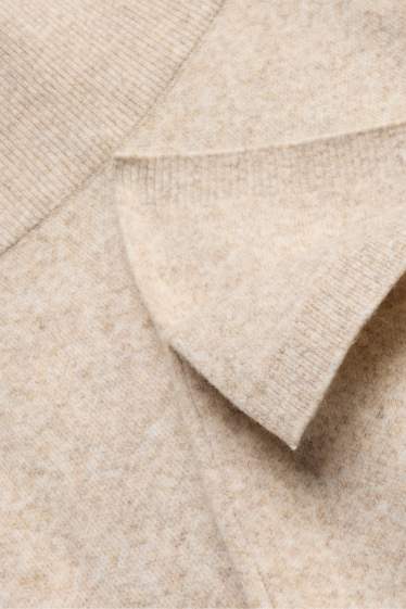 Donna - Pantaloni sportivi in maglia - beige melange