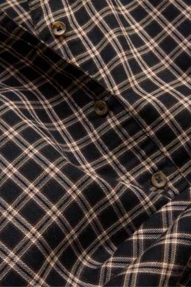 Women - Shirt blouse - check - brown / beige