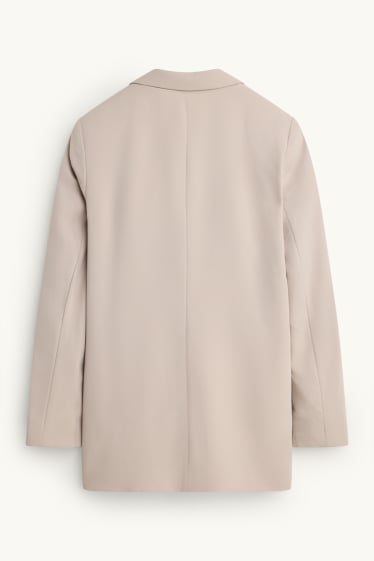 Women - Long blazer - regular fit - light beige