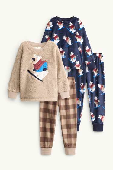 Nen - Paquet de 2 - os polar - pijama - 4 peces - marró clar