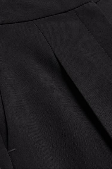 Femei - Pantaloni de stofă - talie înaltă - wide leg - negru