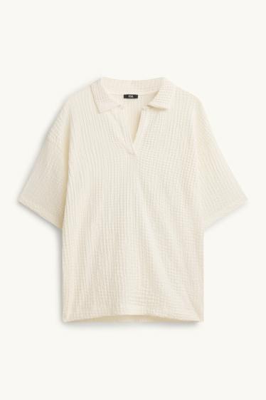 Damen - Poloshirt - Regular Fit - cremeweiß