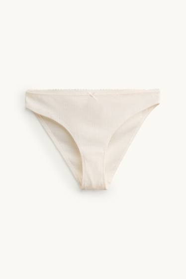 Women - Pointelle - knickers - cremewhite