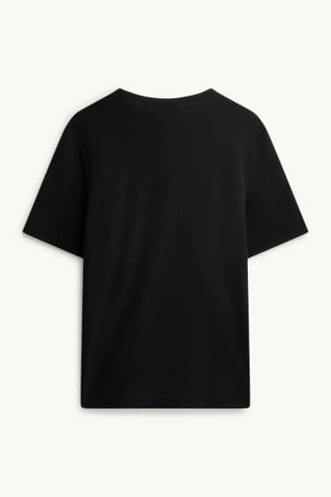 Herren - T-Shirt - Regular Fit - strukturiert - schwarz