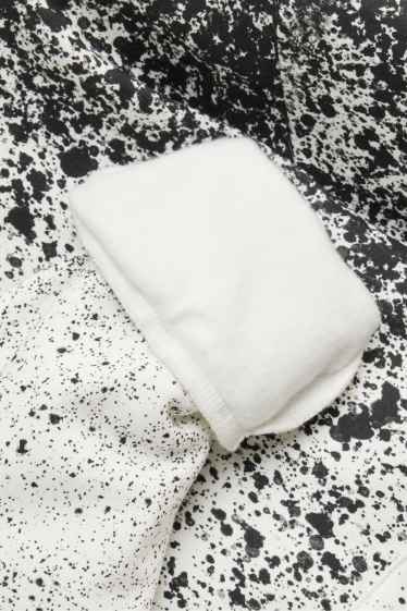 Kinder Jungen - Hoodie - gemustert - weiss / schwarz