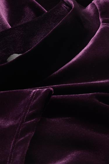 Femei - Tricou din catifea - relaxed fit - violet