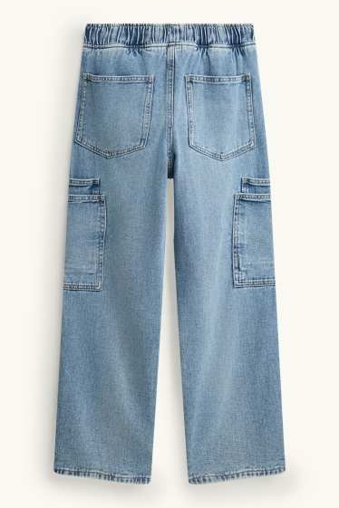 Children Boys - Cargo jeans - thermal jeans - denim-light blue