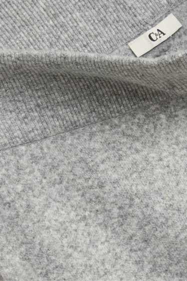 Women - Knitted joggers - light gray-melange