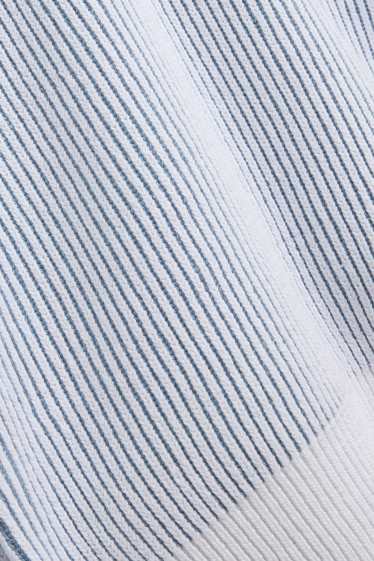 Heren - Trui - geribd - blauw / wit
