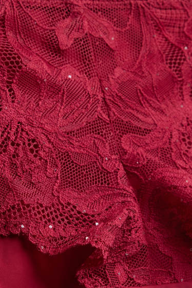 Dames - Slip - glanseffect - donkerrood